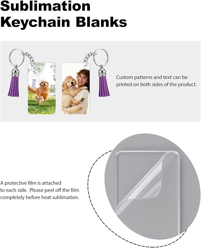 320PCS Sublimation Blanks Keychains, Double Side Blank Keychains