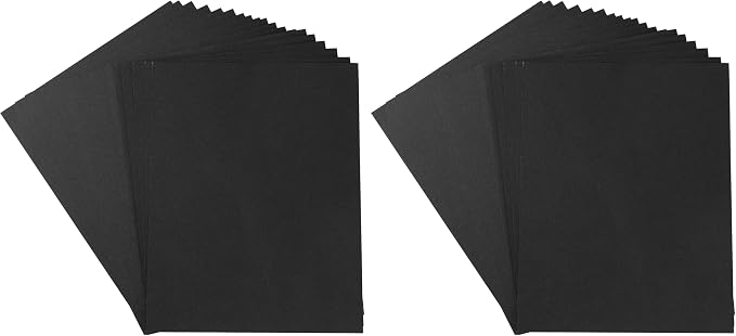 20 Sheets Blank Black Thick Paper Cardstock, 8.5 x 11 inches (Pack of 2)