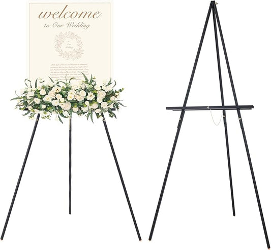 MEEDEN Wooden Easel Stand for Display: Black Wood Tripod for Wedding Sign