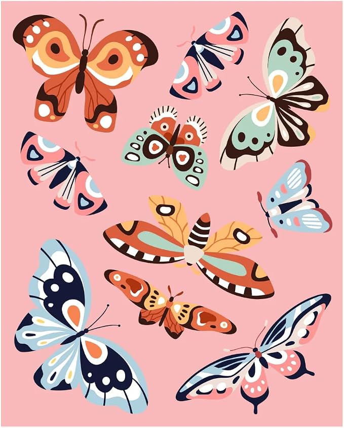 Pink Picasso Paint by Number Kit, All Ages, 8x10, Better You Fly | Mid Century Modern Collection, Acrylic Paints and Brushes included, Pre-printed high quality canvas, DIY art kit, Gift-ready