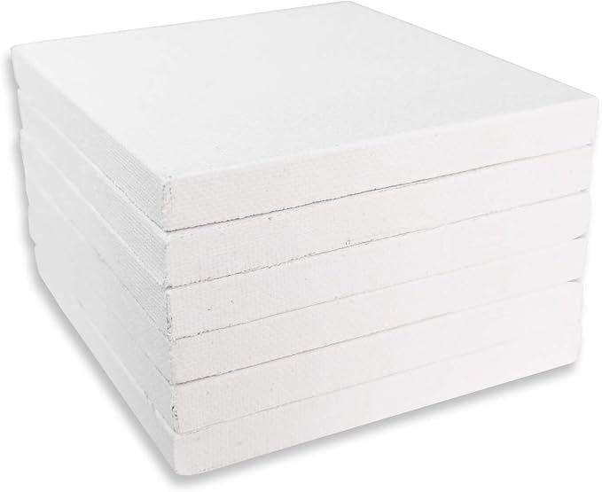 LWR CRAFTS Mini Stretched Canvas 4" X 4" Pack of 6