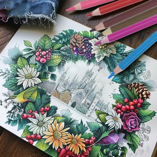 Colored Pencils for Adult Coloring Books, 72 Oil-Based Color Pencils, 3.8mm Soft Core, Vibrant Coloring Pencils in Tin Box for Adults, Professional Art Supplies forSketching, Blending and Layering.