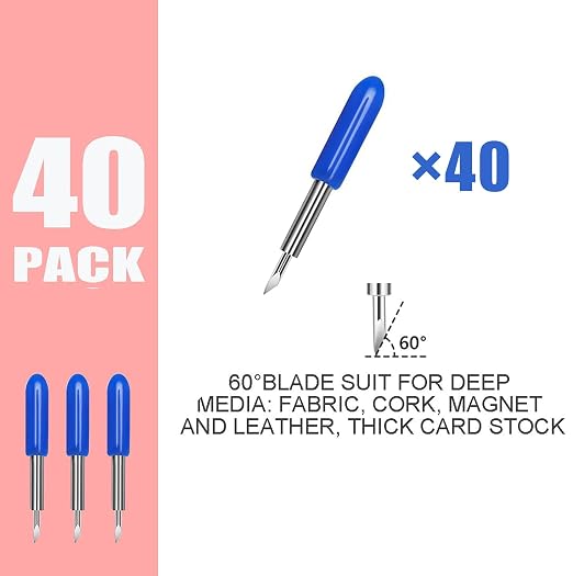 THANMAO 40 Pcs Replacement Blades Compatible with Explore Air 2/Air 3 /Maker/Maker 3 /4Cutting Machines-includ 40 PCS Deep Cut Blades