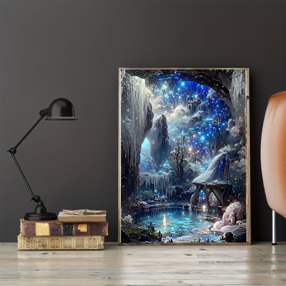 SHONGSHU Diamond Art Kits for Adults-Colorful Starry Forest Landscape Diamond Painting Kits for Adults Beginners, 5D DIY Full Drill Round Rhinestone Gem Art Crafts Paintings for Home Wall Decor (SK4)