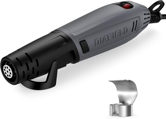 DIAFIELD Mini Heat Gun with 2 Temp Setting 302℉-842℉ | Fast Heat up, with Reflector Nozzle and 5.9Ft Cable for Epoxy Resin, Craft, Embossing, Shrink Wrapping & DIY