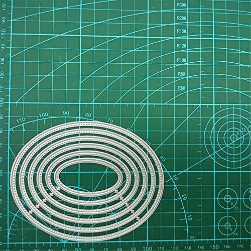 Scrapbooking Die-Cuts, Layer Frame Net Set Metal Cutting Dies for Card Making, Paper Craft Template, Background Embossing Stencils, DIY Album Décor (6 Pack Ovals-11x8.7cm)