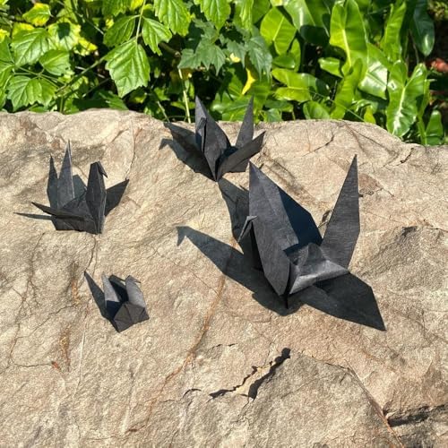 A4 Mulberry Paper 50 Sheets, Natural Fiber Mulberry Paper for Card Making, Watercolor, Calligraphy, Origami, Scrapbooking, Bookbinding & DIY Crafts (Black, A4)