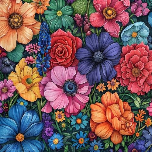 Xylogist Flowers Diamond Art Kits for Adults,5D Diamond Painting for Adults
