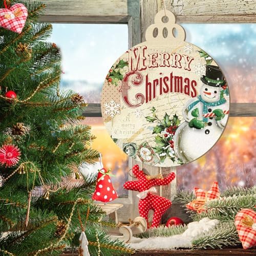 Large Size 12" Wooden Ball Ornaments to Paint, Wooden DIY Bell Blank Unfinished Christmas Door Sign Wreath Door Hanging Sign Plaque Crafts Hanging Winter New Year Decorations 3PCS