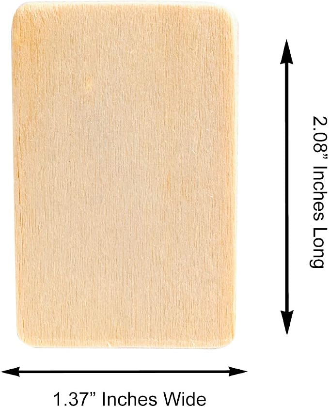 Super Z Outlet 50 Pack Unfinished Natural Wood Rectangle Blank Pieces Wooden Tags Slices for Arts & Crafts, Painting DIY Decorations, Embellish, Burning & Staining (2.08” x 1.37” Rectangle)