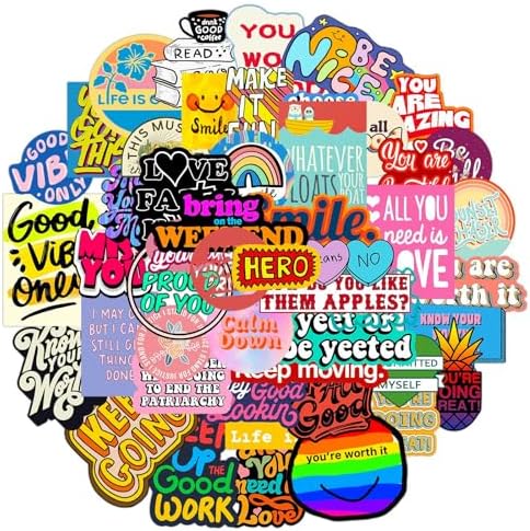 DothRayan 100PCS Inspirational Positive Affirmation Stickers, Motivational Stickers for Teens Adults Students Vinyl Decals for Water Bottles Laptop Skateboard
