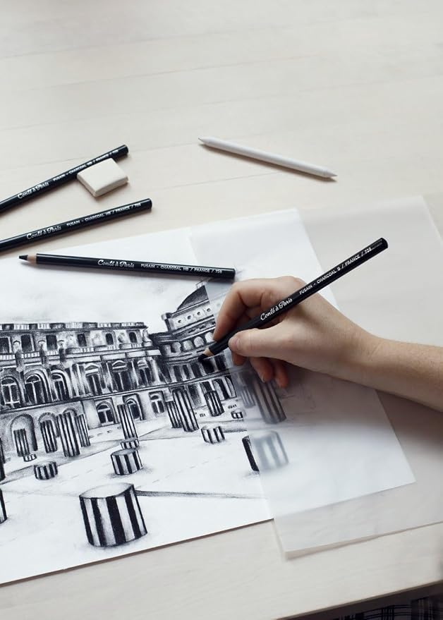 Conté à Paris Sketching & Drawing Charcoal Pencils, Set of 2, HB and 2B