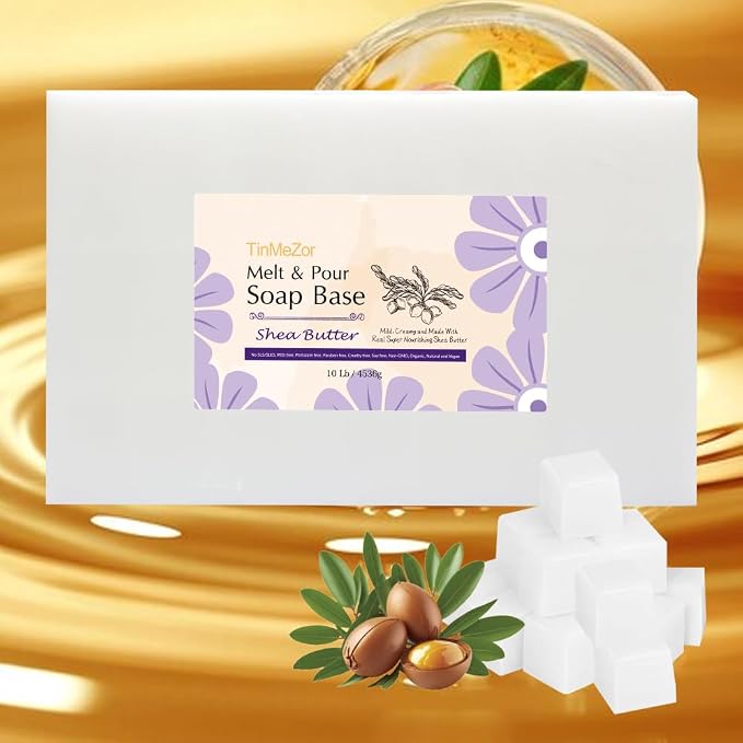 Shea Butter Soap Base, Melt and Pour Soap Base for Soap Making SLS Free 10 LB