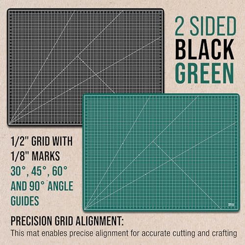 U.S. Art Supply 36"x48" Self-Healing Cutting Mat 5-Ply Green/Black