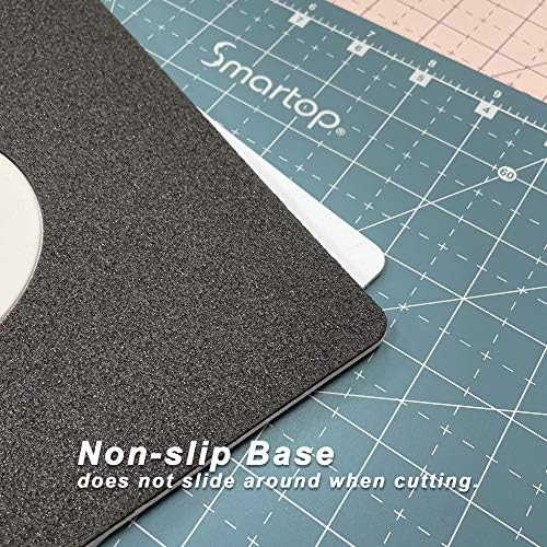 SMARTOP 14"x14" Rotating Self Healing Cutting Mat, Non-Slip Non-Reflective, Good for Quilting, Sewing, Crafts, Scrapbooking, Molandi Yellow