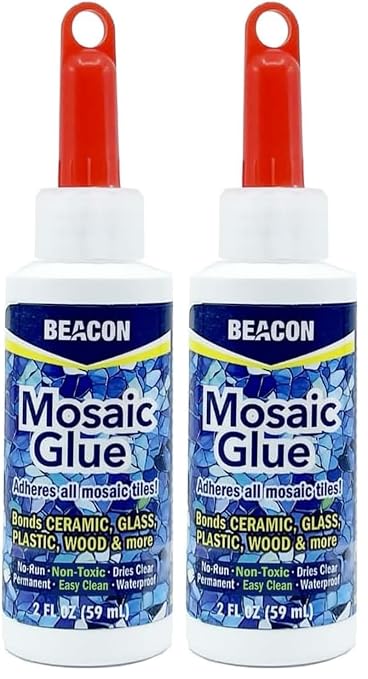 BEACON Mosaic Glue - Non-Toxic & Water Resistant, Ideal for All Tiles & Surfaces, 2-Ounce (Pack of 2)