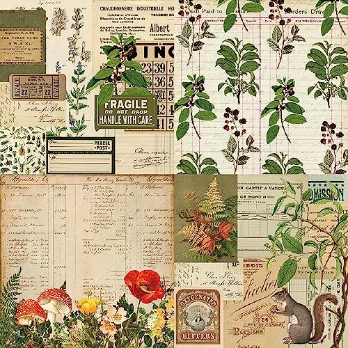 YASMEN Scrapbook Paper Pad 6x6, Vintage Patterned Cardstock Paper Pads for Card Making, Journals, Planner, DIY Envelopes, Greeting Cards, Gift Card, Decorative Art Craft -24 Sheets