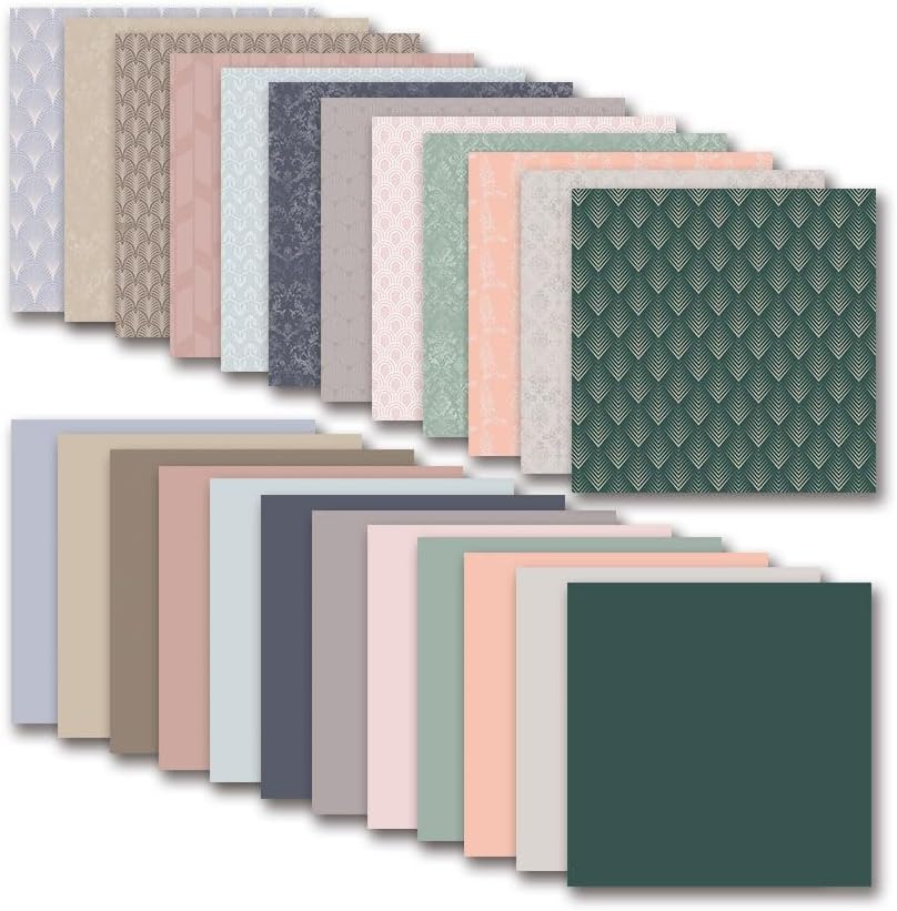 Patterned Scrapbook Paper 12x12 Pink,24 Sheets Double-Sided Bohemian Floral Pattern CardStock Paper Pad Boho Tone Decorative Craft Papers for Holiday Cardmaking DIY Origami Papers.