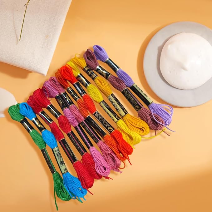 12 Skeins Rainbow Embroidery Thread Variegated Floss for Sewing
