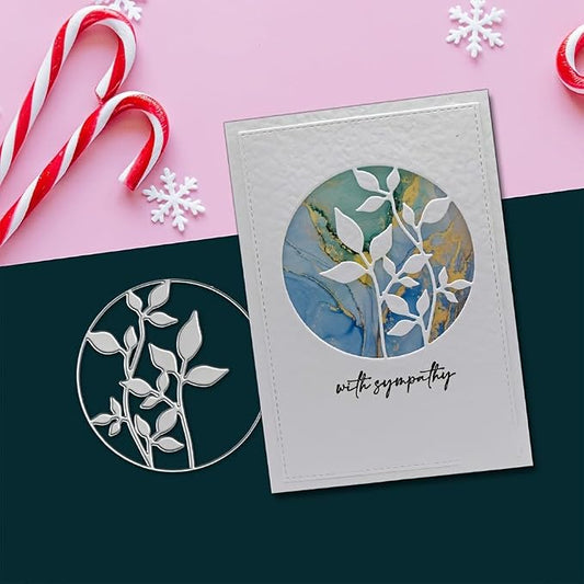Lapoo Flowers Cutting Die for Scrapbooking - Durable Metal Cutting Die for DIY Scrapbook Photo Album Decorative Paper Card, Metal Card Making Supplies (Creative Border 3.9 x 3.9 in)