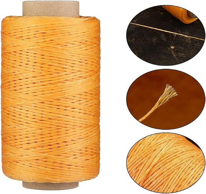 284Yards Leather Sewing Waxed Thread, 0.8mm Waxed Thread for Bookbinding | Waxed Thread for Bookbinding, Upholstery Thread Heavy Duty, Wax String for Leather Craft DIY/Bookbinding/Shoe Repairing