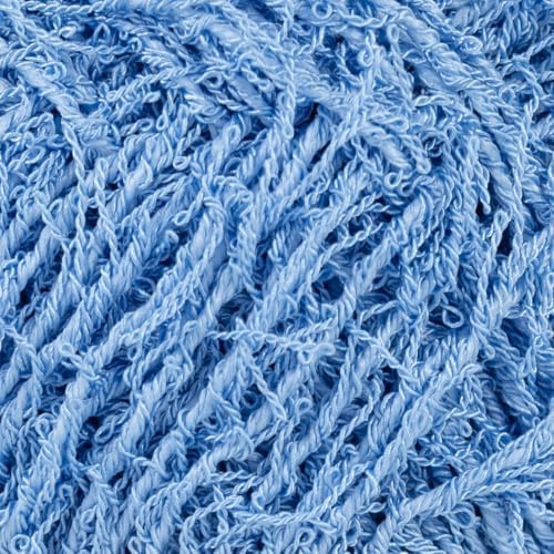 Makromecity Bubble Scrubby Yarn - 100% Premium Polyester Yarn for Crocheting and Knitting - 3.5 Oz (100g), 98 Yds (90m) - Ideal for Dishcloths, Crafting & Bath Washcloths (Baby Blue, 3 Skeins)