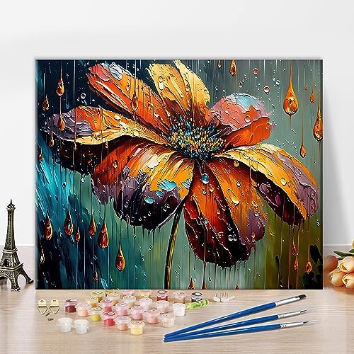 TUMOVO Abstraction Flowers Paint by Numbers Craft Kit for Adults