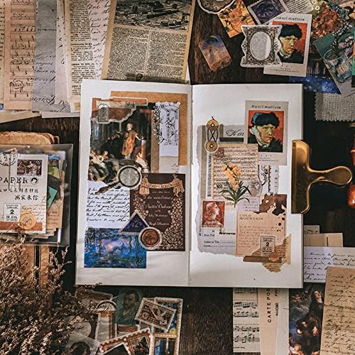 TIYPKE 200pcs Artistic Stickers for Journaling Supplies - Aesthetic Vintage Paper for Scrapbooking, Planners, Notebook, DIY Craft Kits, Postage Stamp Journal