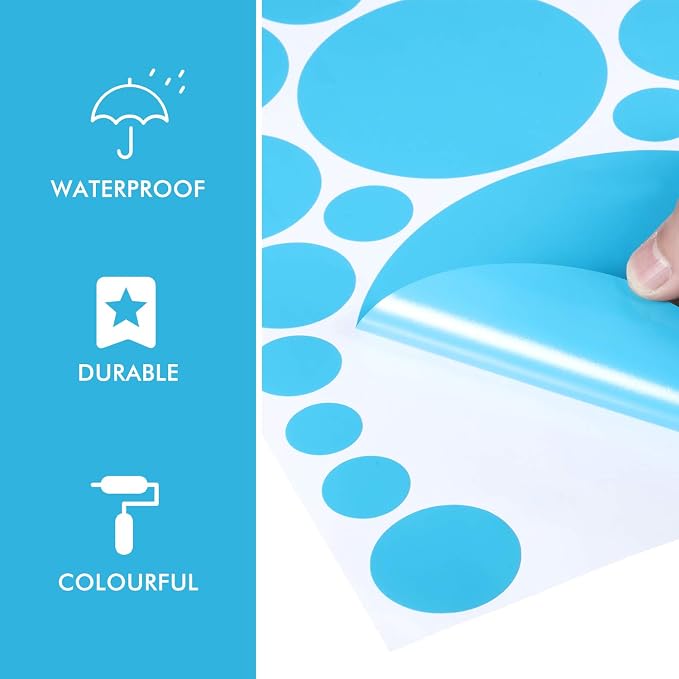 Zonon 264 Pcs Polka Dot Wall Decals Peel and Stick, 12 Colors Vinyl