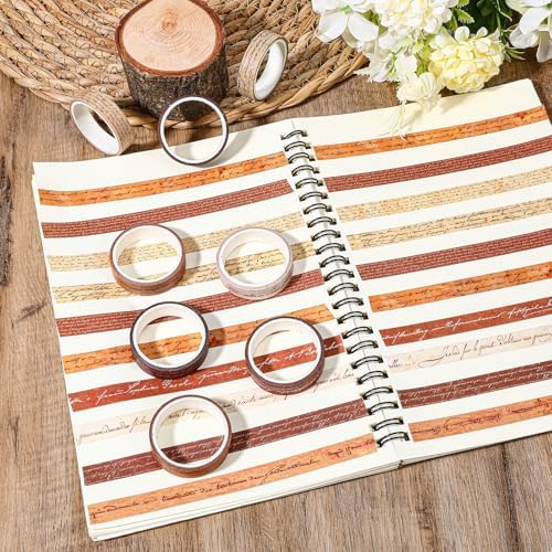 8 Rolls Arts Adhesive Tapes, Vintage Washi Tape Set