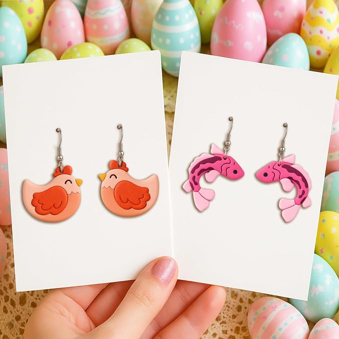 9pcs Farm Theme Polymer Clay Cutters，Animal Polymer Clay Jewelry