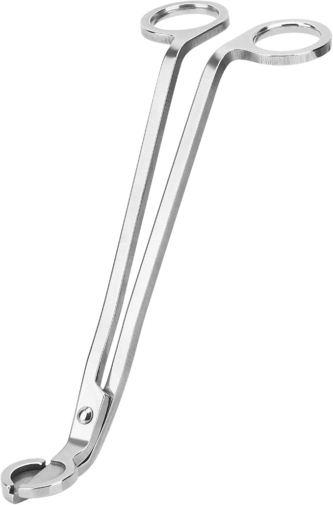 CHEFBEE Stainless Steel Candle Wick Trimmer | Silver, Polished Wick Clipper, Clean Even Burn, Prevents Soot Buildup, Reaches Deep Jar Candles, Sturdy Precice Cutting