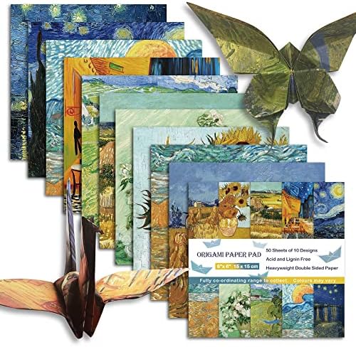 Origami Paper 6x6" Double Sided 50 Sheets 10 Colors Origami Kit,Craft Paper