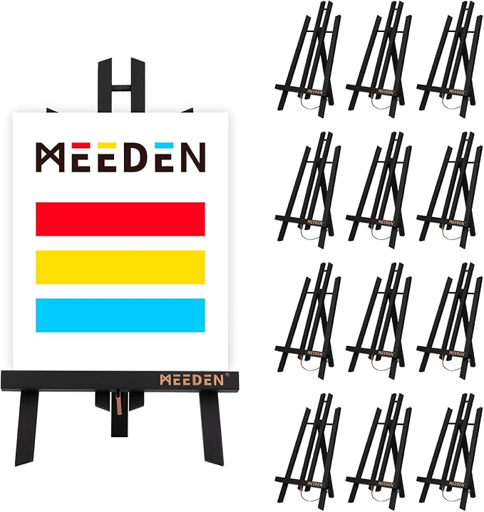 MEEDEN Small Tabletop Easel Stand: 16" x 12 Pack Pine Wood Table Top Stand