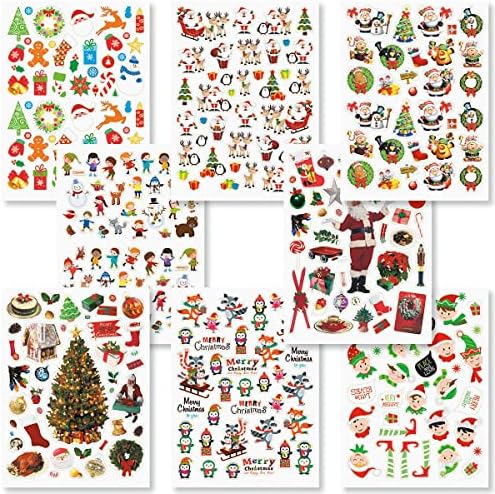 Current Christmas Sticker Variety Pack - 8 Sheets, 324 Assorted Stickers for Kids, Teachers, School, Scrapbooking, Journals, Monthly Planners, Calendars, Holiday Crafts & Greeting Cards