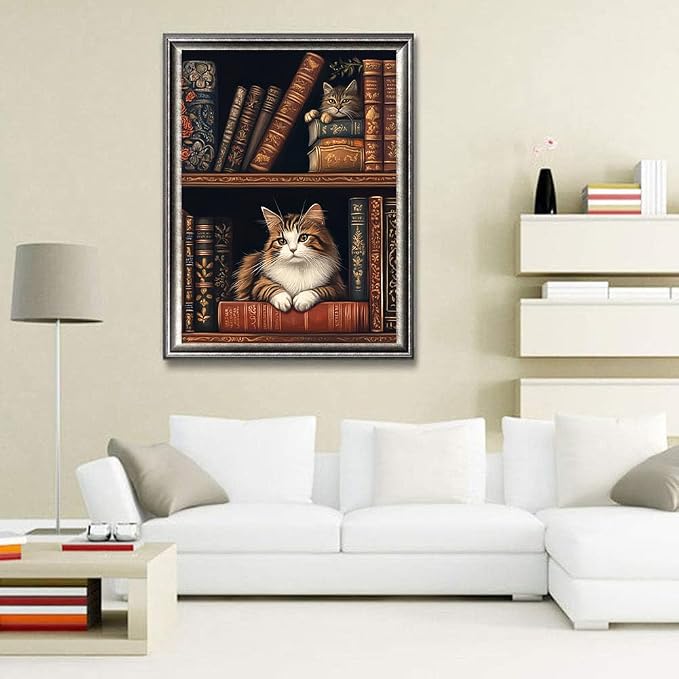 ijbnhd Cat Diamond Art Kits for Adults, 12 X 16 Inch