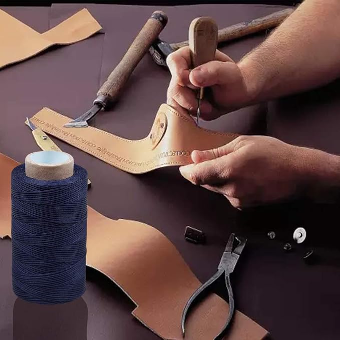 284Yards Waxed Thread for Leather, 0.8mm Waxed Linen Thread, Wax String | Waxed Thread for Bookbinding, Upholstery Thread Heavy Duty, Wax String for Leather Craft DIY/Bookbinding/Shoe Repairing