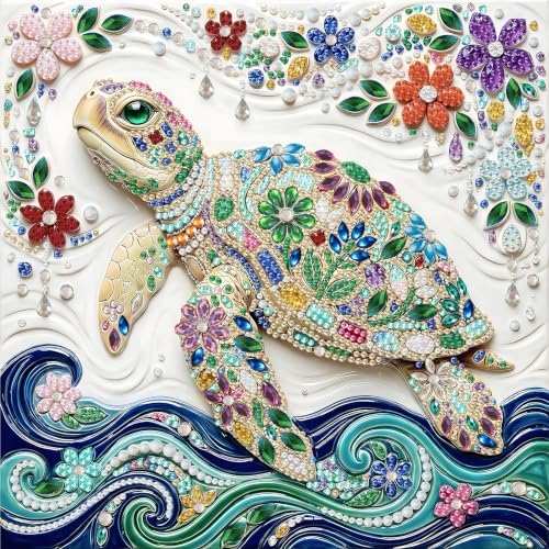 Sea Turtle Diamond Art Kits for Adults, DIY Special Shape Diamond Painting