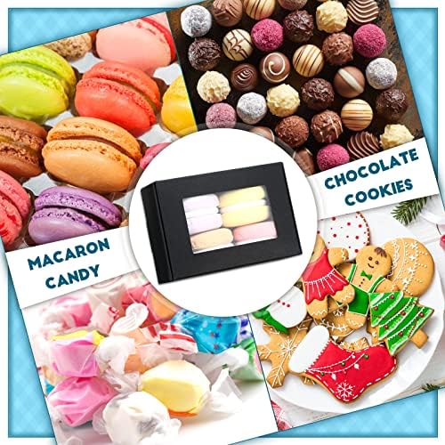 Zonon 60 Pcs Soap Boxes for Homemade Packaging, Mini Kraft Boxes with Window for Bakery Candy Soap Making Gift Packaging, 3.7x2.6x1.4 Inch (Black)