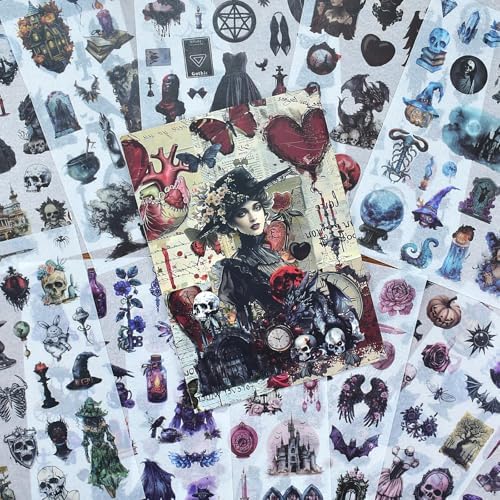 DAPUTOU 550PCS Vintage Scrapbook Stickers Books 24Sheets Vintage Stickers