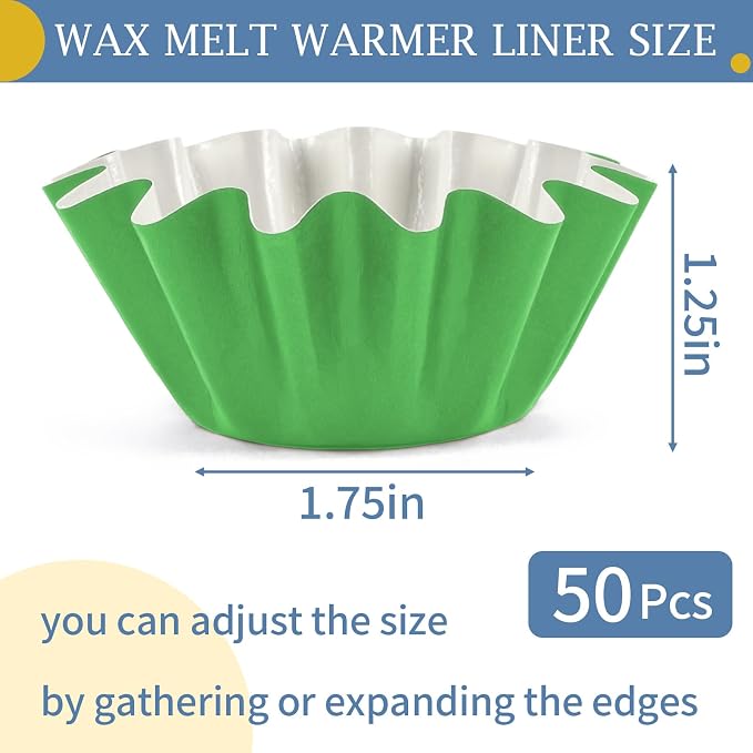 PEASUG 50 Pcs Wax Melt Liners Leakproof Reusable Universal for Warmers