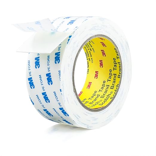 3M Double Sided Tape 2in x 16.5ft, Mounting Tape Heavy Duty, Wall Picture Hanging Strips, Removeable PE Foam Tape