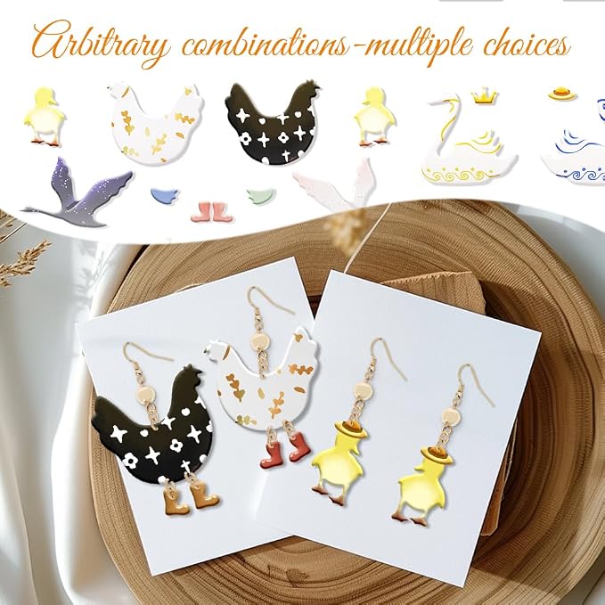 ORIGACH 15 Pcs Farm Animals Chicken Duck Polymer Clay Cutters Set