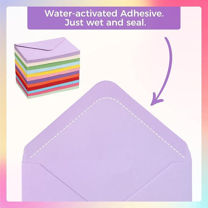 120 Pack Mini Envelopes with Cards, Small Envelopes with Blank Cards