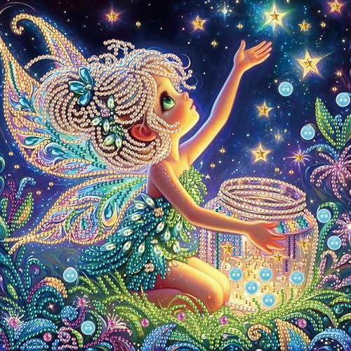 5D Special Shape Diamond Art Kits for Beginners, Diamond Painting Kits for Adults, Crystal Rhinestones Diamond Painting for Home Wall Decoration Gift 12×12 inch/30×30 cm, Starry Night Enchantment