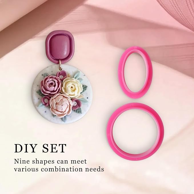 18 pcs Polymer Clay Cutters, Clay Cutters for Polymer Clay Jewelry, Basic Polymer Clay Cutters, Clay Earrings Cutters，Comfortable Earring Cutter，Christmas Tools 3D Printer Spring mom cortadores