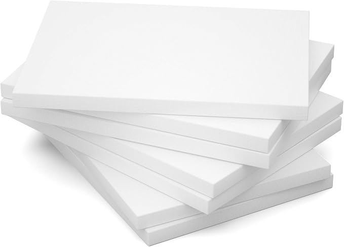 GOTIDEAL Stretched Canvas, 11x14 Inch Set of 7, Primed White | 100% Cotton Artist Canvas Boards for Painting, Acrylic Pouring, Oil Paint Dry & Wet Art Media