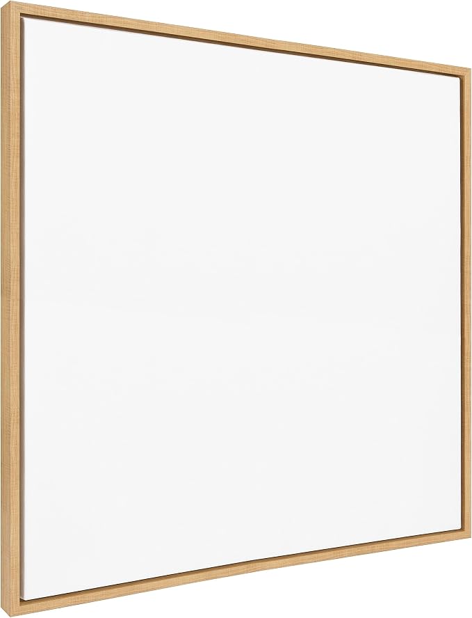 Kate and Laurel Sylvie Blank Framed Canvas Wall Art, 30x30 Natural, Modern Empty Canvas for Paint-Your-Own Art, Ready to Paint Premium Already Framed Material
