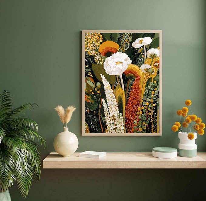 Gearock DIY Wildflowers Paint by Numbers Kit for Adults