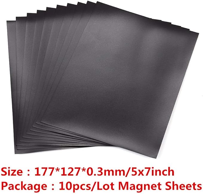 10 Pack Sturdy Clear Plastic Envelope Storage Pockets & 10Pack Rubber Soft Magnet Sheet for Cutting Dies Stencil Crafting Die Cuts Stamps Storage Sets Great for Stamper Crafter Porjects 0.5mm